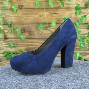 Me Too Women's Leeanna Platform Blue Suede Pump 7 Medium Gently‎ Used 2025